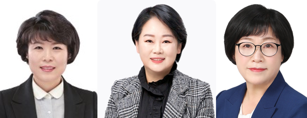 (왼쪽부터) 정인숙 대구 동구의회 의장, 문선화 광주 동구의회  의장, 남호현 광주 남구의회  의장. 
