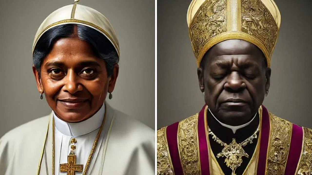 구글의 생성형 AI 제미나이(Gemini)가 만든 교황 그림. ⓒGemini AI