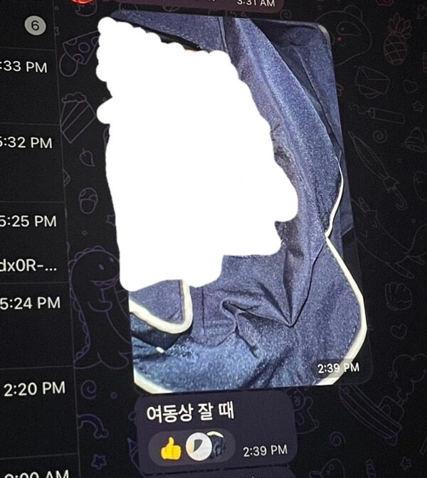 지난 24일 온라인 커뮤니티에 따르면, 엑스(옛 트위터)의 한 계정이 친족의 신체 일부분이나 속옷 등을 찍어 올리는 텔레그램방이 있다는 폭로했다. ⓒX캡처