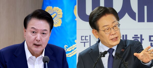 윤석열 대통령(왼쪽), 이재명 더불어민주당 대표. ⓒ연합뉴스