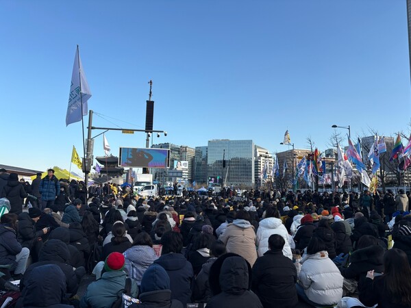 4·16세월호, 10·29 이태원참사 시민대책회의 등 참사 피해자 단체 10여곳은 4일 서울 광화문에서 ‘생명존중 안전사회 시민대회’를 개최했다. ⓒ신다인 기자