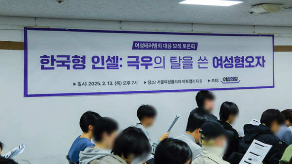 여성의당이 지난 13얼 서울여성플라자에서 ‘한국형 인셀 - 극우의 탈을 쓴 여성혐오자’ 토론회를 개최했다. ⓒ여성의당