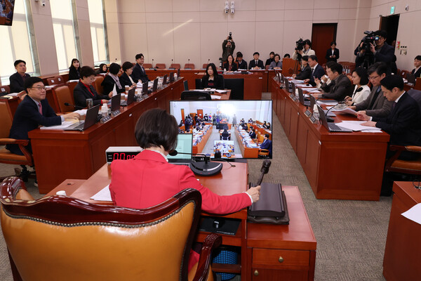 6일 국회 여성가족위원회 전체회의에서 국민의힘 소속 이인선 위원장이 법안을 상정하고 있다. ⓒ연합뉴스
