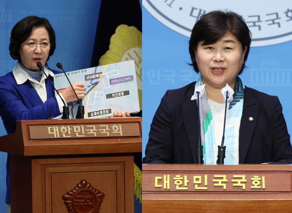 더불어민주당 추미애(왼쪽)·서영교 의원 ⓒ연합뉴스