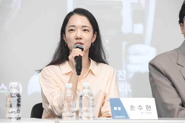 손수현 배우·영화감독이 18일 서울 용산구 국립중앙박물관에서 열린 ‘양성평등문화포럼’에서 패널토의를 하고 있다. ⓒ손상민 사진기자