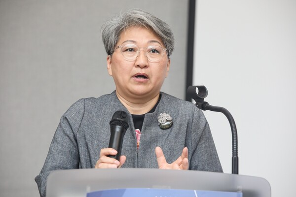 박선이 여성문화네트워크 대표가 18일 서울 용산구 국립중앙박물관에서 열린 ‘양성평등문화포럼’에서 폐회사를 하고 있다. ⓒ손상민 사진기자