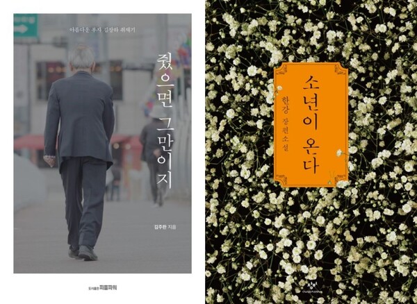 '줬으면 그만이지'·'소년이 온다' 표지. ⓒ피플파워, 창비