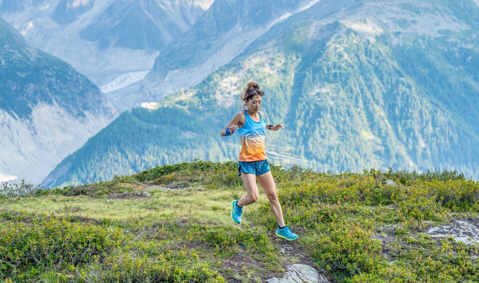 2023년 8월 프랑스 샤모니 몽블랑 일대에서 열린 울트라 트레일러닝 대회(UTMB) 사전 현지 훈련 중인 김진희 씨. ⓒ김진희씨 제공