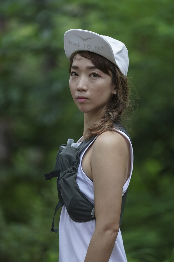 2023 UTMB CCC 100km 코스에서 한국 여성 신기록을 쓴 트레일러너 김진희 씨. ⓒ김진희씨 제공