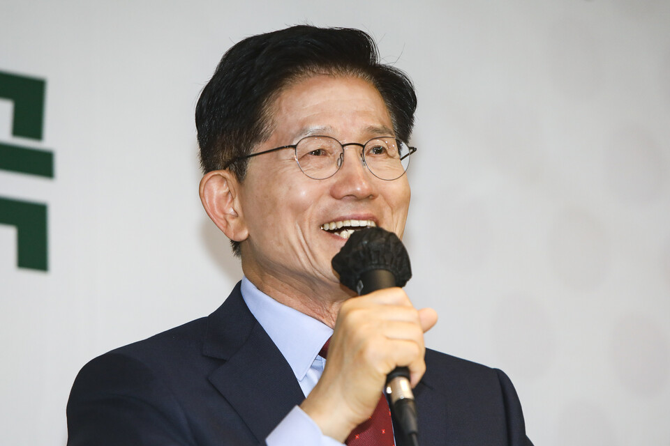 22일 서울 용산구 한국여성단체협의회에서 열린 한국여성단체협의회-국민의힘 정책협약식에 참석한 국민의힘 김문수 대선 후보. ⓒ손상민 사진기자