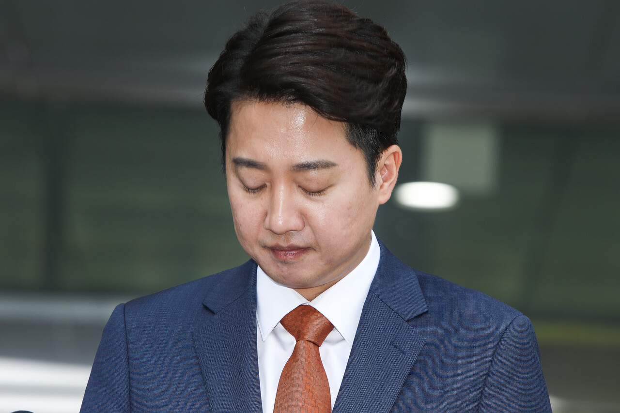 27일 서울 국회소통관에서 이준석 개혁신당 대선 후보가 기자회견을 하고 있다. ⓒ손상민 사진기자