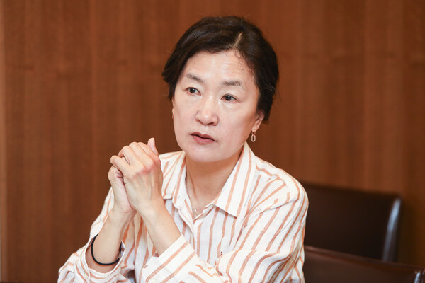 홍춘희 전 경기도일자리재단 경영기획실장이 지난 13일 오전 서울 중구 프레스센터에서 열린 ‘제21대 대통령선거 평가 좌담회’에서 발언하고 있다. ⓒ손상민 사진기자