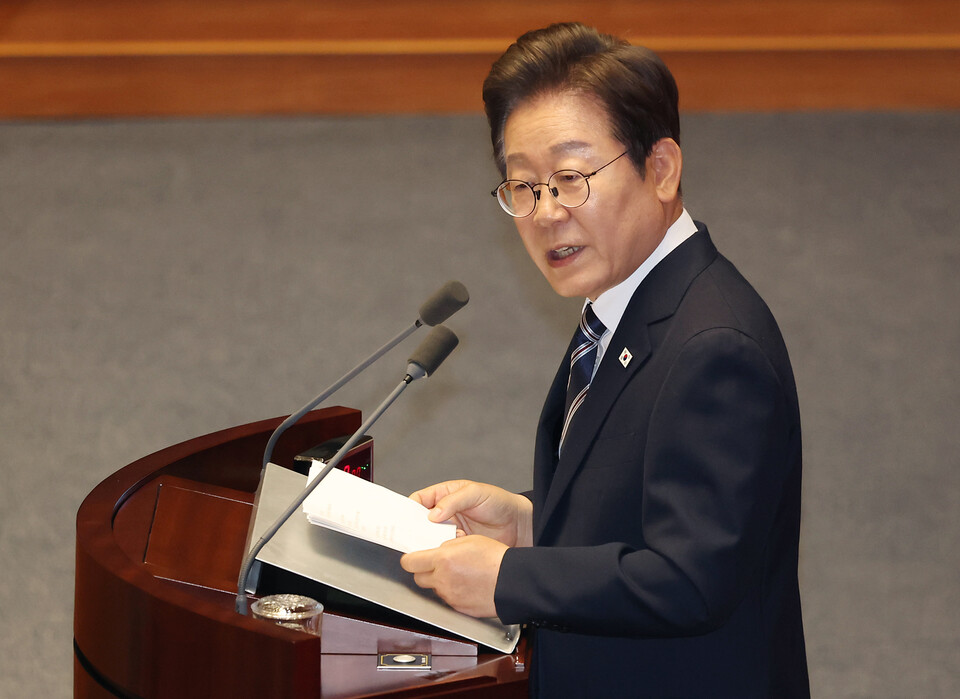 이재명 대통령이 26일 국회 본회의장에서 추가경정예산 시정연설을 하고 있다. ⓒ연합뉴스