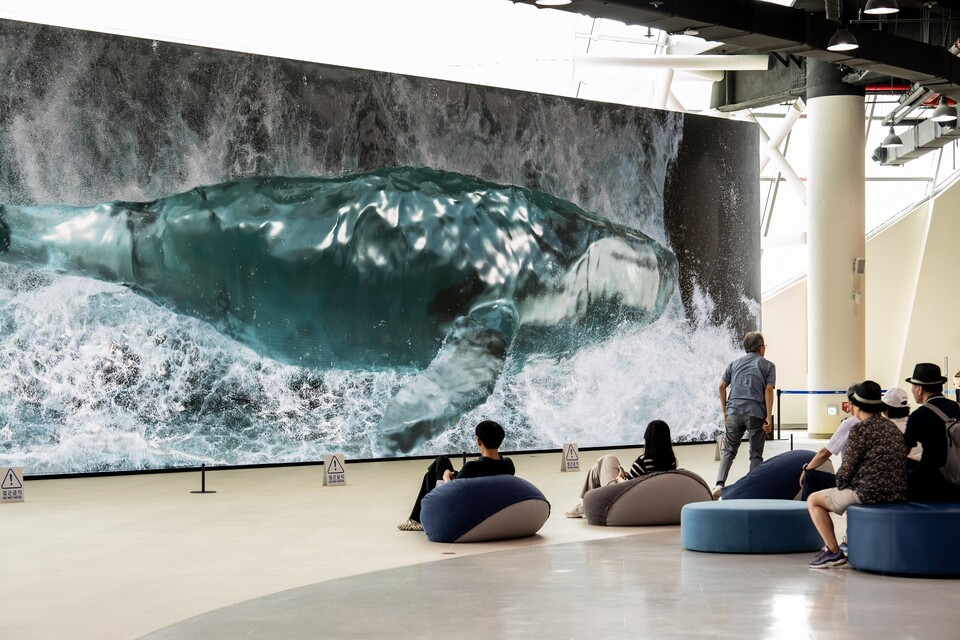 디스트릭트의 대표작 ‘Whale #2’. 오는 8월31일까지 국립인천해양박물관에서 만날 수 있다. ⓒ디스트릭트 제공