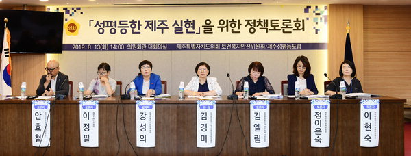 2019년 제주도의회 보건복지안전위원회와 ‘제주성평등포럼’이 주최한 '성평등한 제주 실현'을 위한 정책 토론회 ⓒ제주도의회