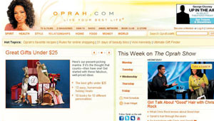 ‘오프라 윈프리 쇼’의 모든 것을 소개하는 그의 웹사이트 ‘오프라닷컴’의 메인 페이지