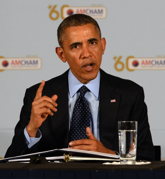 오바마 이라크 공습 승인 / 버락 오바마 미국 대통령이 연설을 하고 있다. ⓒ뉴시스·여성신문