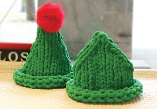 굵은 털실로 제작한 뜨개질 모자. ⓒ송영예의 '바늘 이야기' 제공