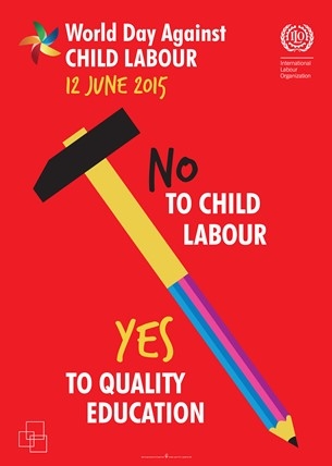 세계 아동노동 금지의 날을 맞아 발표한 ‘아동노동 반대’ 포스터. ⓒILO