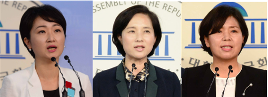 (왼쪽부터)더불어민주당 이언주 ,유은혜 의원, 양향자 광주서을 지역위원장 ⓒ뉴시스·여성신문