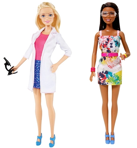 지난해 말 영미권에서 출시된 ‘Barbie STEM Kit’ (4~8세용). ‘여성도 과학 기술자가 될 수 있다’는 콘셉트로 주목받았으나, 실제론 성차별적 고정관념을 조장한다는 비판에 휩싸였다. ⓒThames and Kosmos