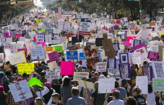 지난 1월 21일(현지 시간) 미국 워싱턴에서 열린 세계여성공동행진. ⓒFlickr
