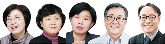 왼쪽부터 김은실 교수, 김은주 소장, 김재련 변호사, 김태일 교수, 김형준 교수.