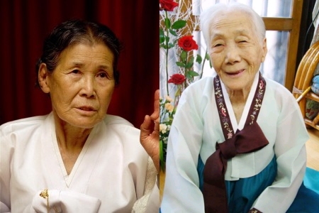 (왼쪽부터) 일본군‘위안부’ 피해자인 고 김학순 할머니와 고 이순덕 할머니 ⓒ여성신문 DB