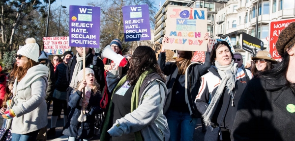WEP 당원들은 지난 1월 여성 차별·혐오에 반대하는 ‘세계여성행진’에도 참여했다. ⓒWomen's Equality Party
