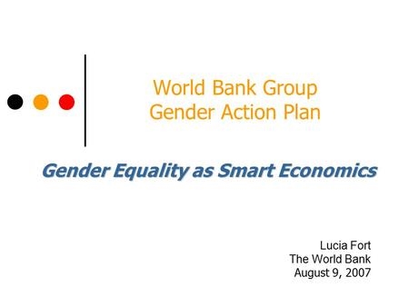 세계은행이 2007년 발표한 금융경제분야 내 성평등을 위한 행동계획 ⓒ세계은행