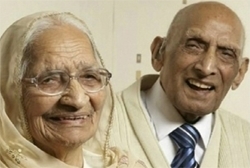 결혼 89년째로 가장 오래 결혼생활한 부부로 알려진 카람 찬드(109ㆍ왼쪽)와 카타리 찬드(102). ⓒ유투브 캡쳐