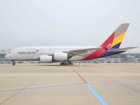 인천국제공항에 주기해 있는 아시아나항공 A380 ⓒ아시아나항공