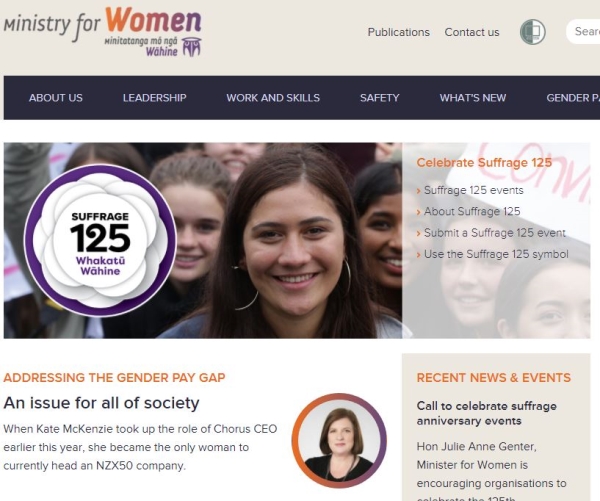 뉴질랜드 정부가 직장 내에서 일어나는 성희롱 사건을 수집하는 기록부를 만들 예정이다. ⓒ뉴질랜드 여성부 공식홈페이지 화면 캡처