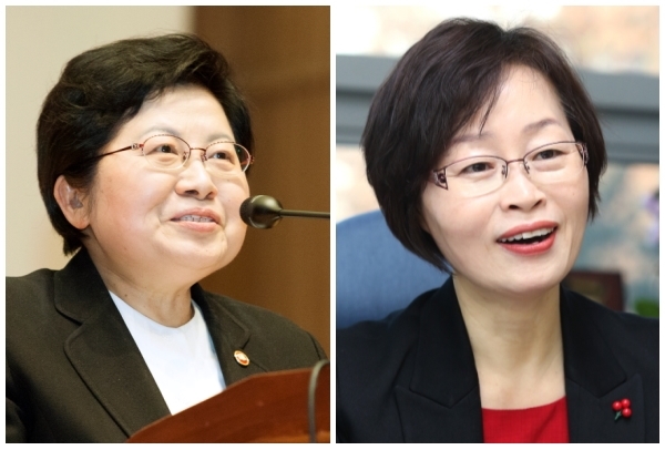 (왼쪽부터) 정현백 여성가족부 장관과 조현욱 (사)한국여성변호사회 회장 ⓒ여성신문
