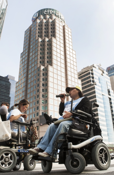 (참고사진) 장애인 이동권 보장요구 집회 ⓒ이정실 여성신문 사진기자