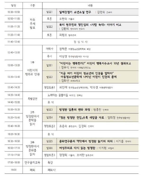 2018 한국아동청소년문학학회 여름 학술대회 ⓒ한국방정환재단
