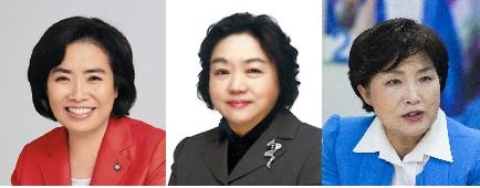 박순자 국토교통위원장, 인재근 행정안전위원장, 전혜숙 여성가족위원장(왼쪽부터)