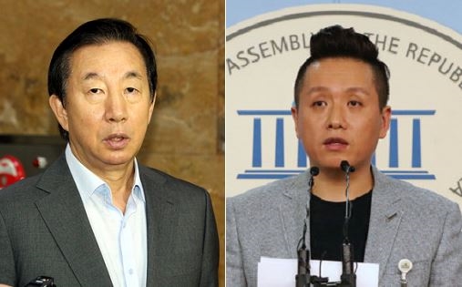 김성태 자유한국당 원내대표(왼쪽)와 임태훈 군인권센터 소장 ⓒ뉴시스·여성신문