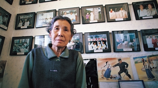 Kim Hak-soon, the first Korean woman to step up and reveal the historical facts of comfort women. These entries were displayed at Ahn Hye-ryong’s exhibition last September.