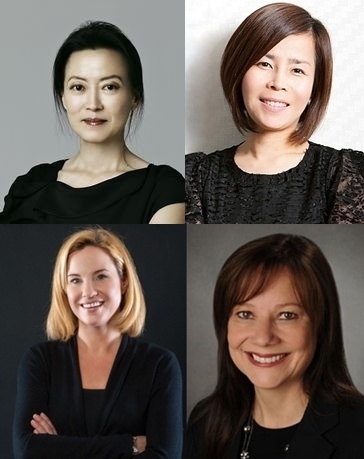 Chae Yang-seon, assistant managing director at Kia motors, Noh Sun-hee, PR director at Ford Korea, Mary Barra, CEO of GM, and Britta Seeger, CEO of Mercedes-Benz Korea (clockwise). (c) Womens News