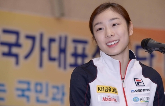 Kim Yuna answering reporters’ questions during the 2014 Sochi Winter Olympics ice national team media day held at the Taereung International Skating Rink, Gongneung-dong, Nowon-gu, Seoul on the 15th. ⓒNewsis·Women’s News