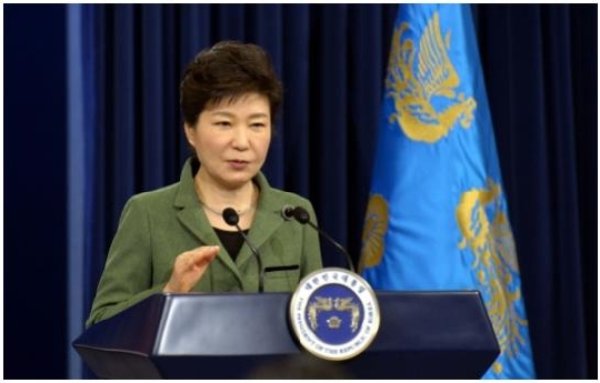 President Park Geunhye unveils the details of her three-year economic plan at the presidential office of Cheongwadae as she marks her first year in office.