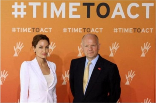 The Global Summit to End Sexual Violence in Conflict co-chaired by Angelina Jolie and the UK Foreign Secretary William Hague.
