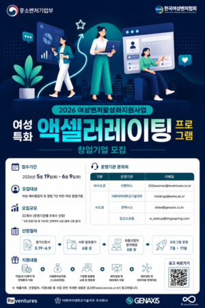 한국여성벤처협회, 여성 테크 스타트업 육성 '액셀러레이팅 프로그램... - 뉴스 썸네일 이미지